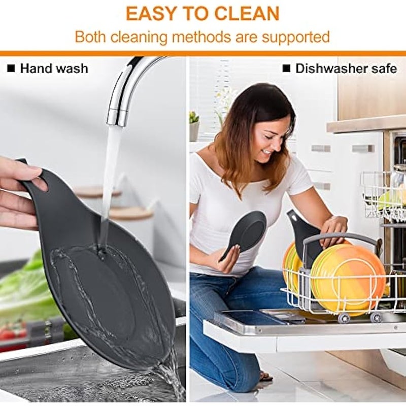 Silicone Spoon Rest for Stove Top, 3 Pack Large Silicone Spoon Holder for Kitchen Counter, Coffee Spoon Rest, Heat Resistant Cooking Spoon Holder Perfect Kitchen Gadgets,Ladles - Image 5